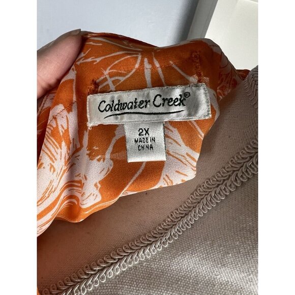 Coldwater Creek Floral Kimono Cardigan SZ 2X Tie Front Boho Coastal Ethereal - Picture 10 of 11